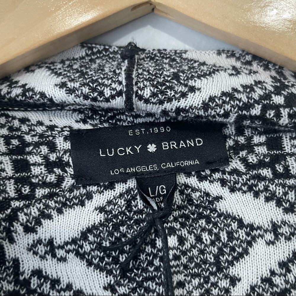 Lucky Brand black white open drape cardigan size large NWT waterfall - Picture 5 of 9